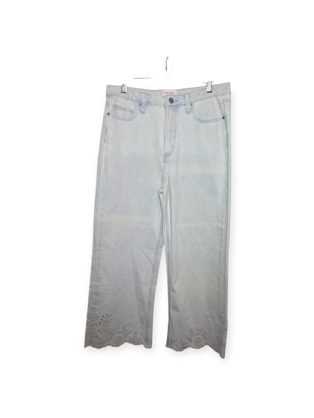 Women's NWOT Driftwood Charlee Eyelet High Rise Wide Leg Cropped jeans, size 29
